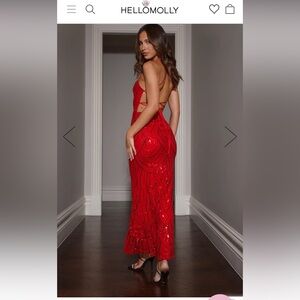 Red Sequin Maxi Dress
